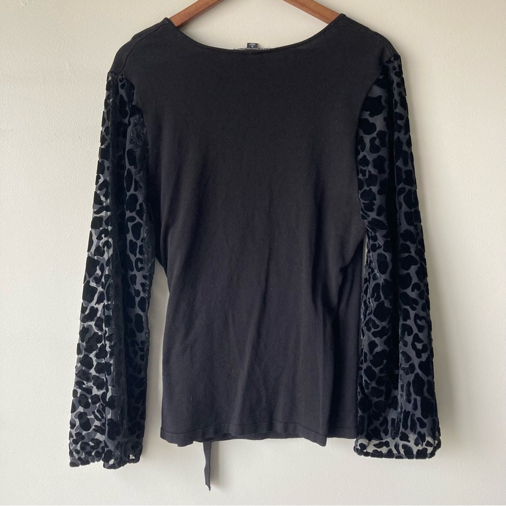 Velvet Burnout Faux Wrap Sweater Women’s XL - Picture 3 of 10